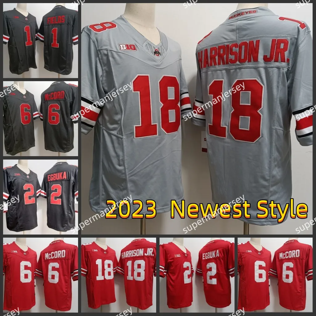 NCAA OSU Ohio State Buckeyes College Football Jersey NCAA Marvin Harrison Jr. Emeka Egbuka Kyle McCord Justin Fields TreVeyon