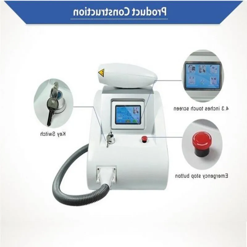 2000mj Pekskärm Q Switch ND YAG Laser Tattoo Removal Machines Pigment Removel 1064nm 532nm 1320nm DHL Gratis leverans IPAMH