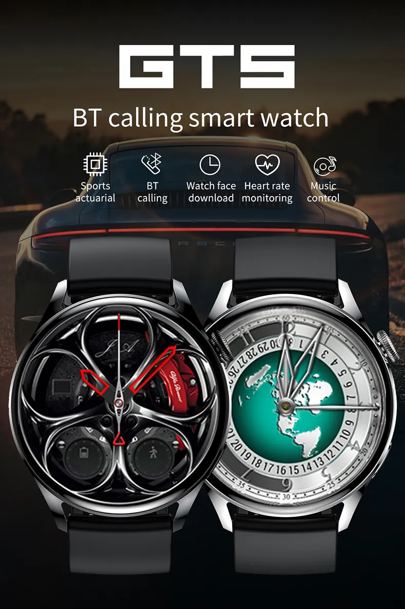 Reloj inteligente GT5 para hombre y mujer, pulsera con NFC, respuesta a  llamadas, rastreador de actividad física, carga inalámbrica, reloj  meteorológico, Dial artesanal para teléfono IOS y Android, 2024