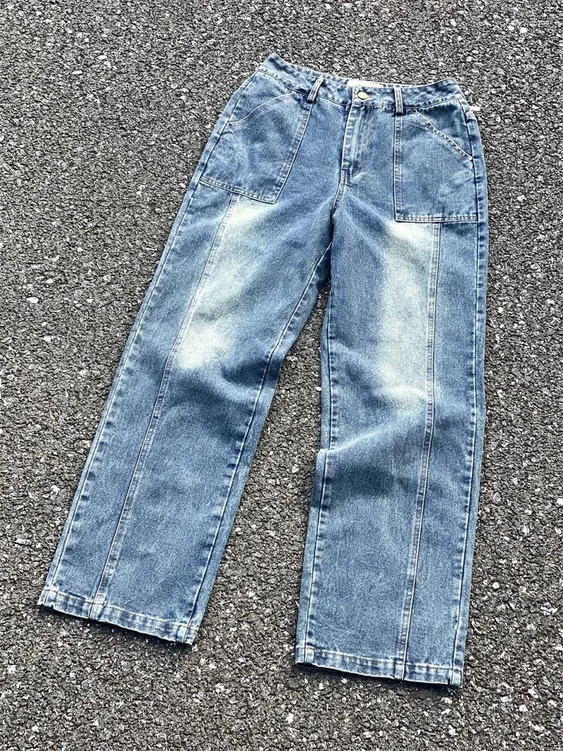 Jeans da uomo Zomer CH Cleanfit Style American Retro Washed Old Drape Mannen Vrouwen 1:1 Hoge Kwaliteit Pantaloni dritti larghi
