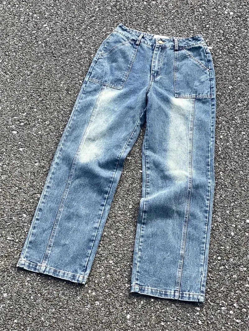 Herenjeans Zomer CH Cleanfit Style American Retro Washed Old Drape Mannen Vrouwen 1:1 Hoge Kwaliteit Losse rechte broek