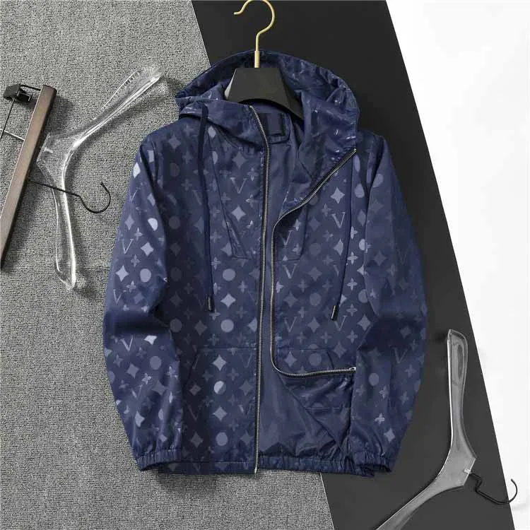 Vestes pour hommes coupe-vent mince Zip capuche imprimé veste d'extérieur unisexe Hip Hop manteaux de créateurs brassard mode printemps et automne Parkas taille M-3XL