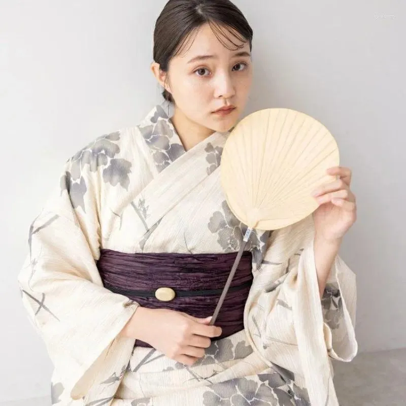Vêtements ethniques Kimono japonais Yukata Style formel traditionnel pour femmes Tir de voyage Feux d'artifice Convention Tissus en coton et en lin