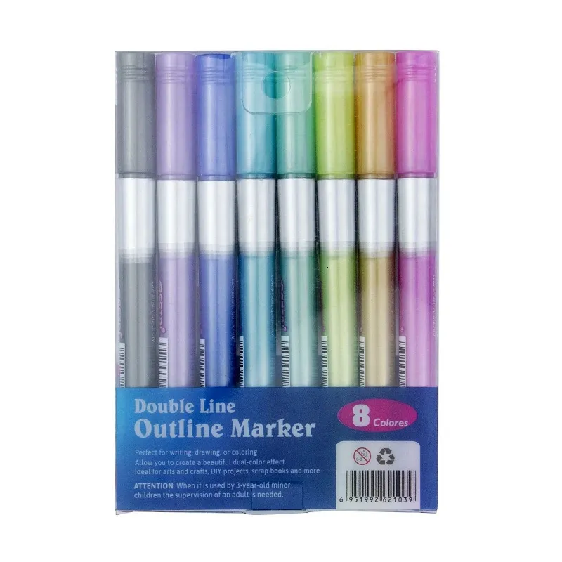Wholesale Markers Double Line Outline Art Pen Marker Pen DIY Graffiti  Outline Marker Pen Highlighter Scrapbook Bullet Diary Poster Card 231030  From Nan0010, $38.12