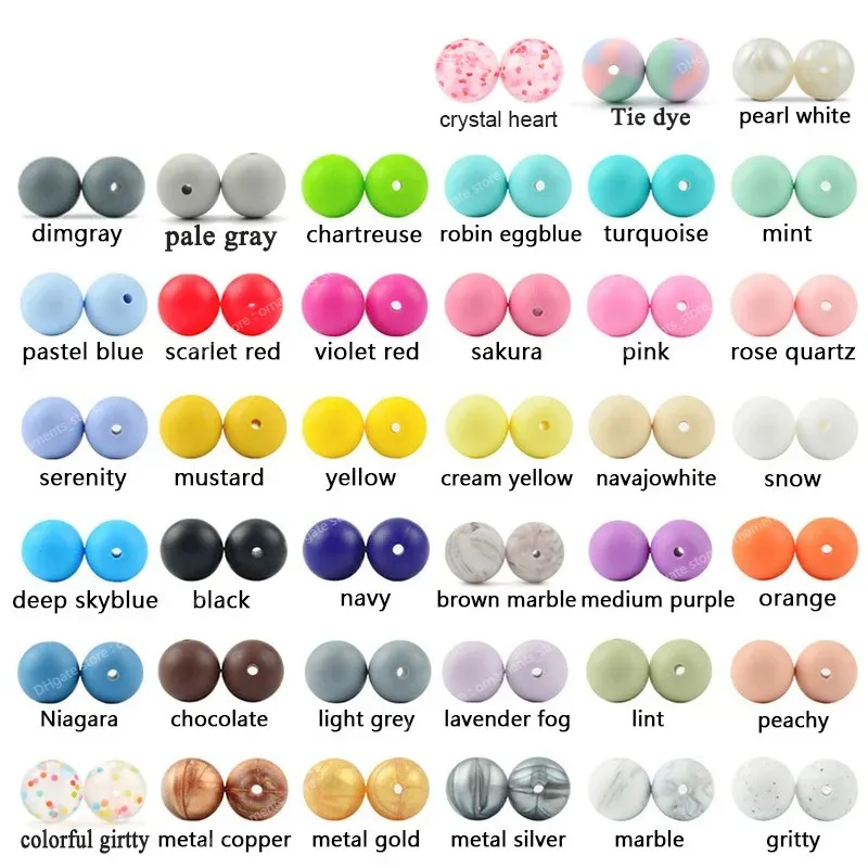 12mm Round Shape 20pcs/lot Silicone Teething Beads For DIY Nursing Necklace Food Grade Chew Beads Fashion JewelryBeads Jewelry Accessories