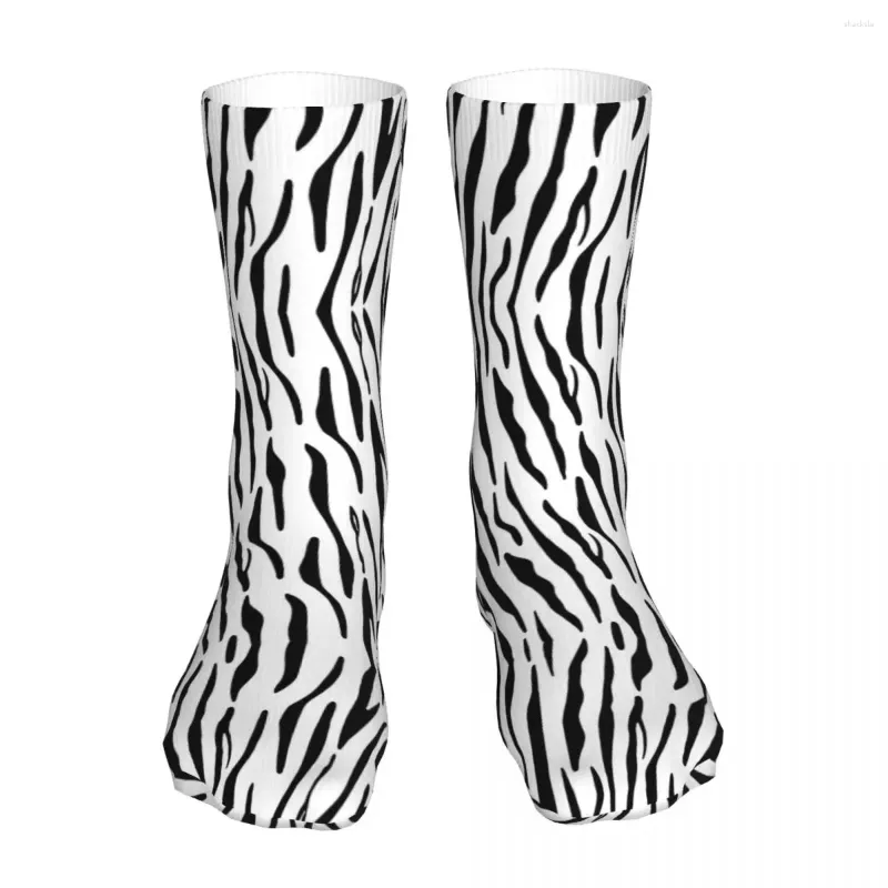 Men's Socks Funny Zebra Skin White Leopard Women 2023 Men Fashion Sports Sock