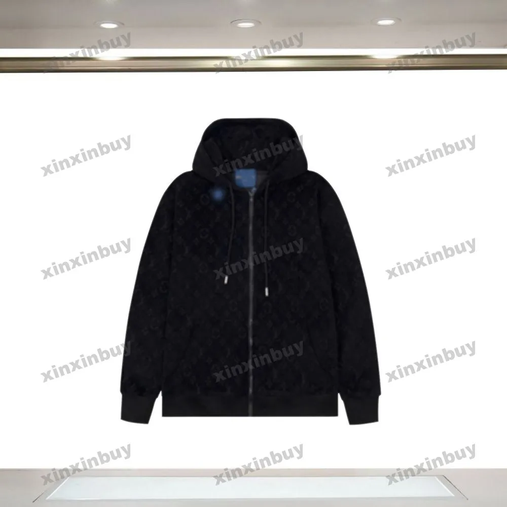 Xinxinbuy Men DesignerパーカースウェットシャツレターJACQUARDファブリック長袖