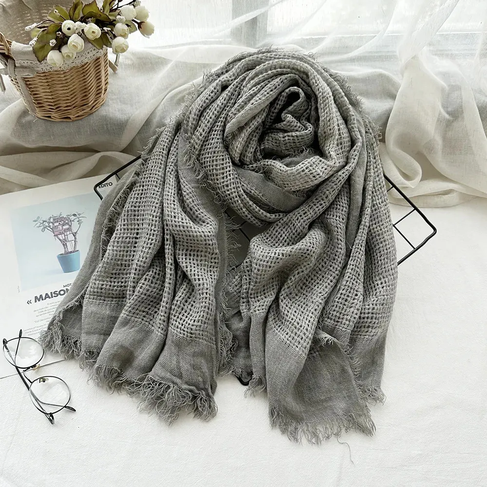 Scarves Autumn Winter Cotton Linen Men Scarf Warm Neckerchief Long Soft Pashmina Shawl Male Bufandas Designer Brand Men's 231030