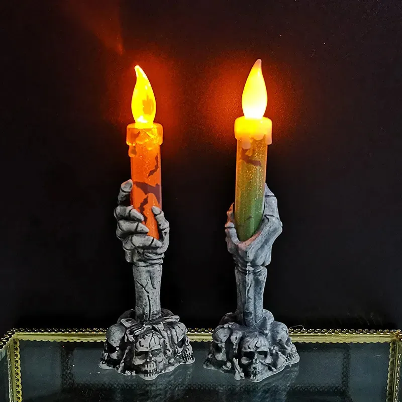 Outros suprimentos de festa de evento Halloween esqueletos fantasma velas abóbora feliz casa decorações 231030