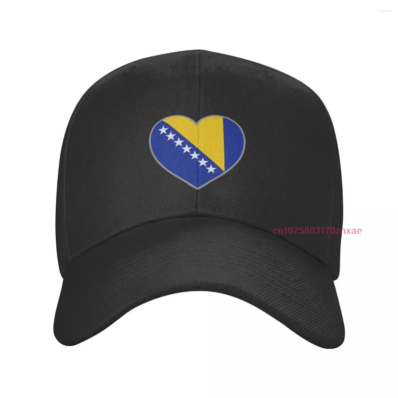 Kogelcaps Meer kleur Bosnia vlaggen hart unisex verstelbare snapback honkbal cap mannen vrouwen buiten hiphop voor zomercadeau