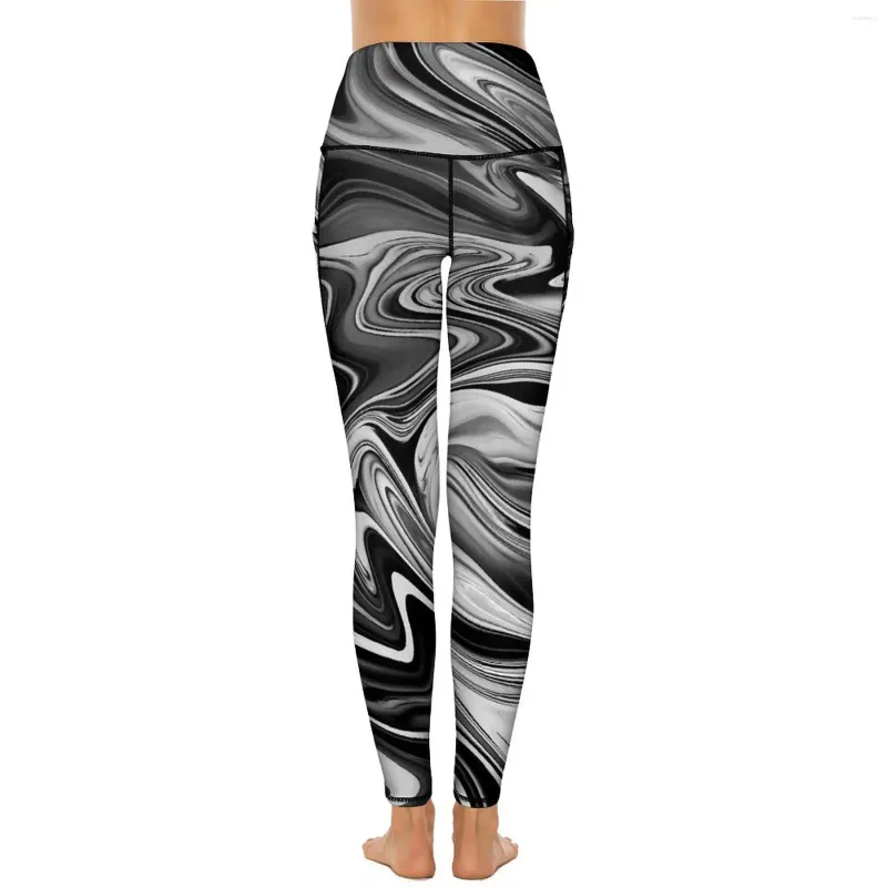 Leggings De Mujer Elegantes Pantalones De Yoga De Mármol Sexy Negro Blanco  Líquido Gráfico Push Up Entrenamiento Gimnasio Leggins Lady Casual Stretch  Medias Deportivas De 18,78 €