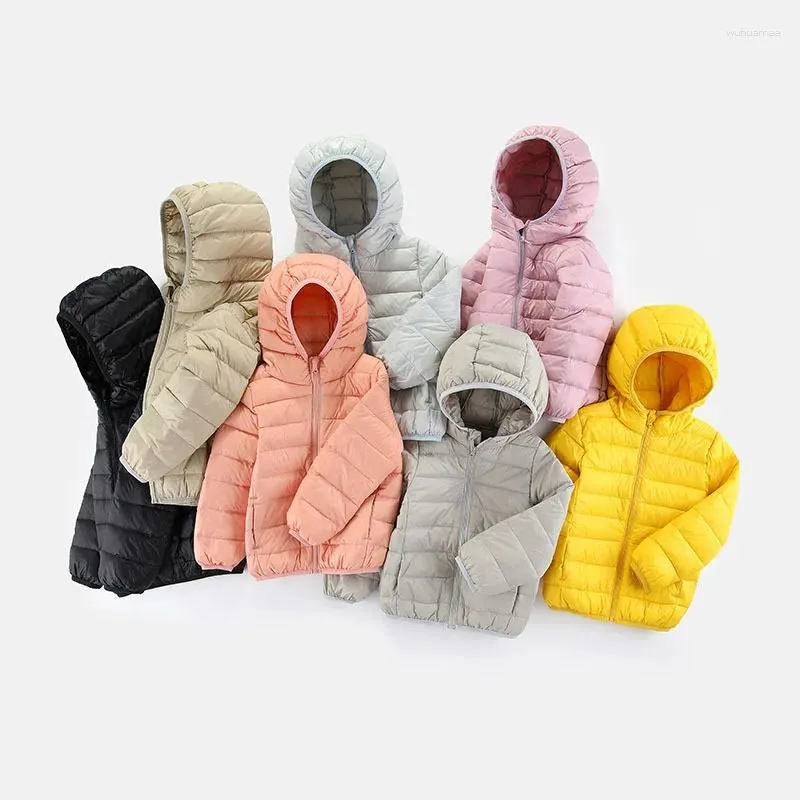 Down Coat Children Jacket Private Baby Hooded Thin Section Wear Children's Cotton Cotton-padded Pure Color