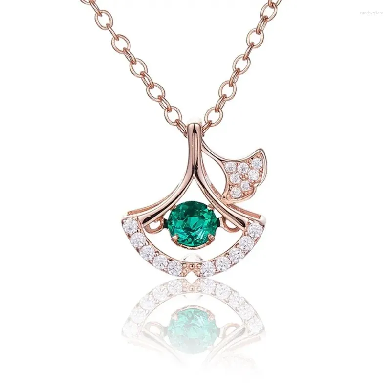 Kedjor Gem's Beauty Lab Green Emerald Ballet Kjol Pendant Necklace For Women Classic Fashion 925 Sterling Silver Fine Jewelry