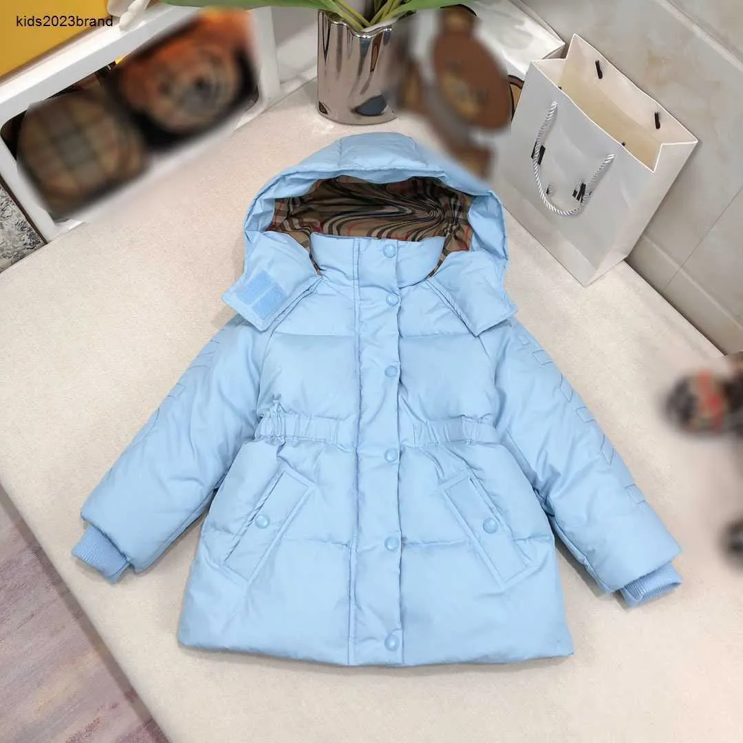 Neue lange Daunenjacke für Babys, Winter, einfarbig, Kinder-Daunenjacke, Größe 110–160, hochwertiger Kindermantel, 25. Okt