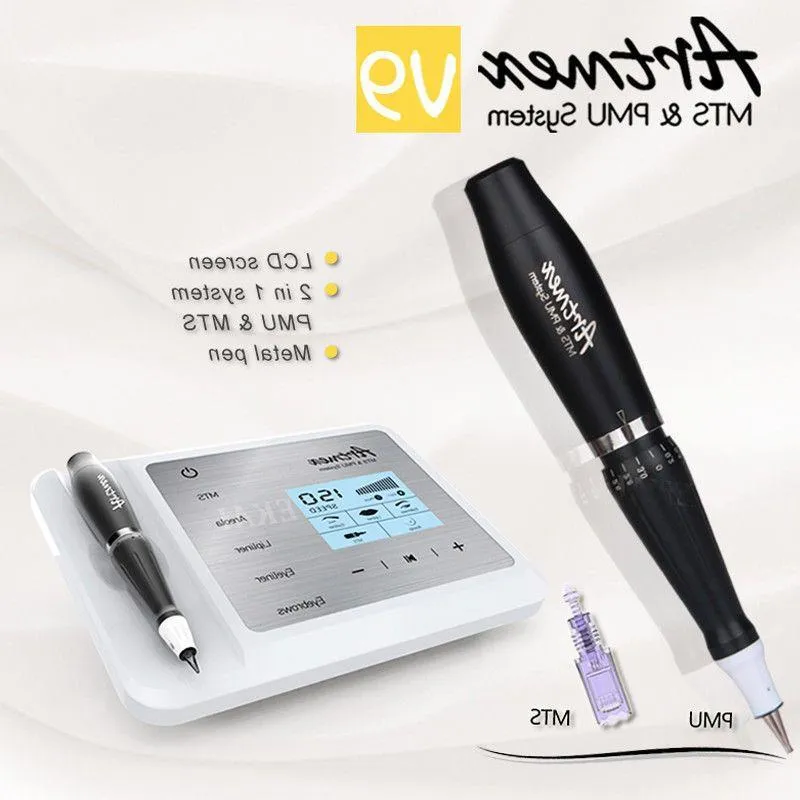 ArtMex V9 Professional Permanent Makeup Tattoo Machine Digital Eyebrow Lip Eyeline Mts / PMU Rotary Pen Beauty ejjkx