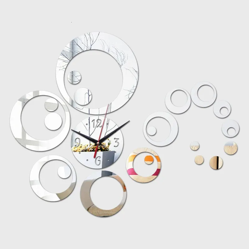 Wanduhren 3D Diy Acryl Spiegel Home Dekoration Wanduhr Horloge Uhr Große dekorative Quarz Wohnzimmer Modern Aufkleber 231030