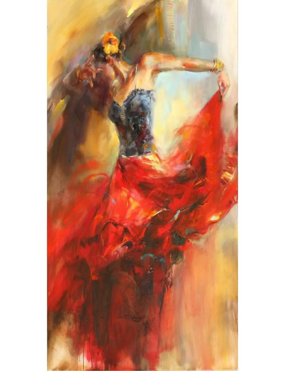 Flamenco dansare målningar dansar i skönhet spansk konst handmålad kvinna oljemålning5501780