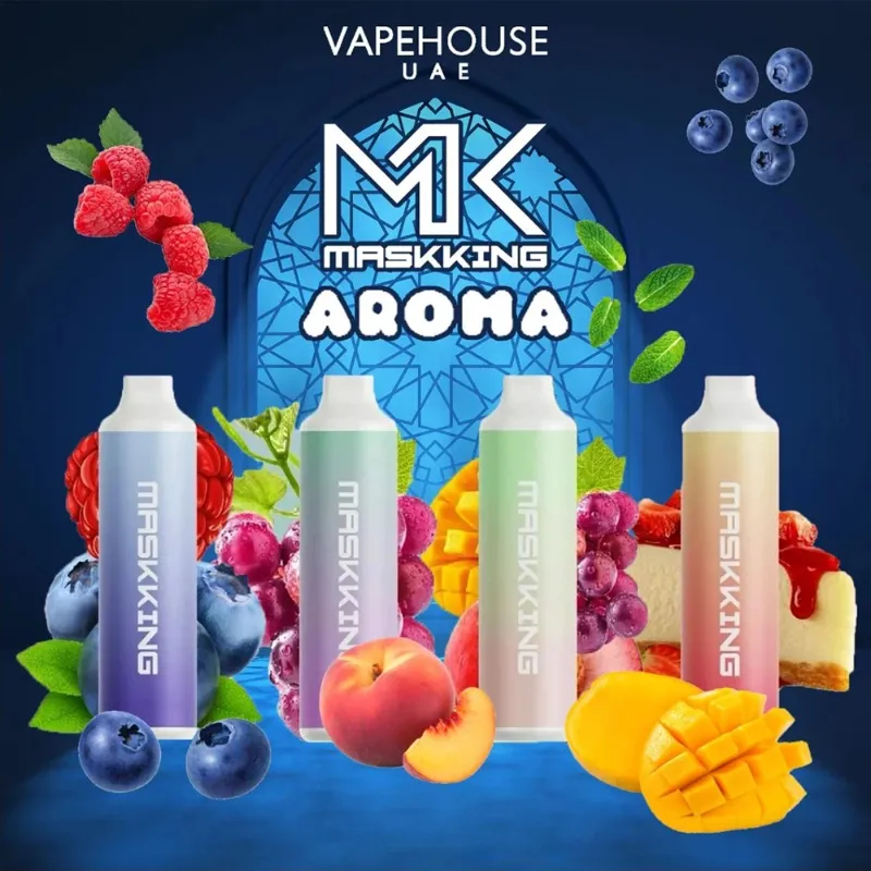 Originele Maskking AROMA 6000 Rookwolken Wegwerp E-sigaretten Vape Pen starterkit 15 ml Pod 650 mah Batterij china Authentieke groothandel vapers desechables bladerdeeg 6K