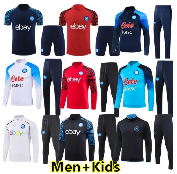 2023 2024 Jerseys Napoli Tracksuits piłka nożna Kvaratskhelia Minjae Zieliński H.lozano Osimhen Politano Track Suits kurtka dla dzieci trening sportowy Wear 666666