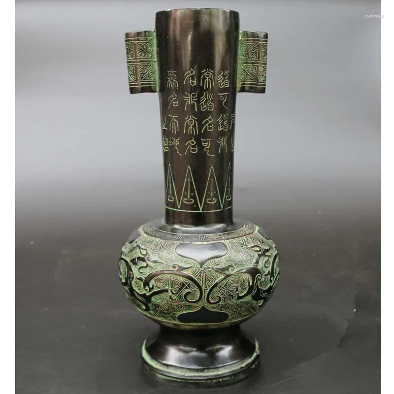 Vases Bronze Antique Handicraft Furnishing Articles Inscriptions