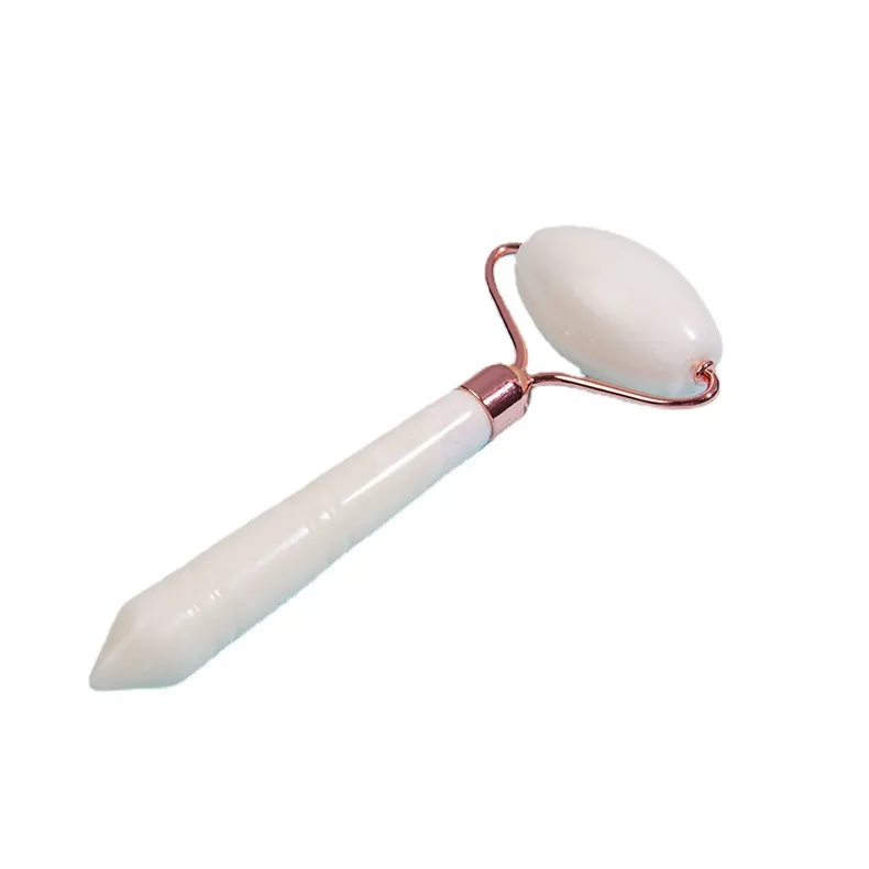 Natural White Jade Stone Facial Roller Massager Single Head Thorn Head Jade Roller Skin Rejuvenation Beauty Health Tools