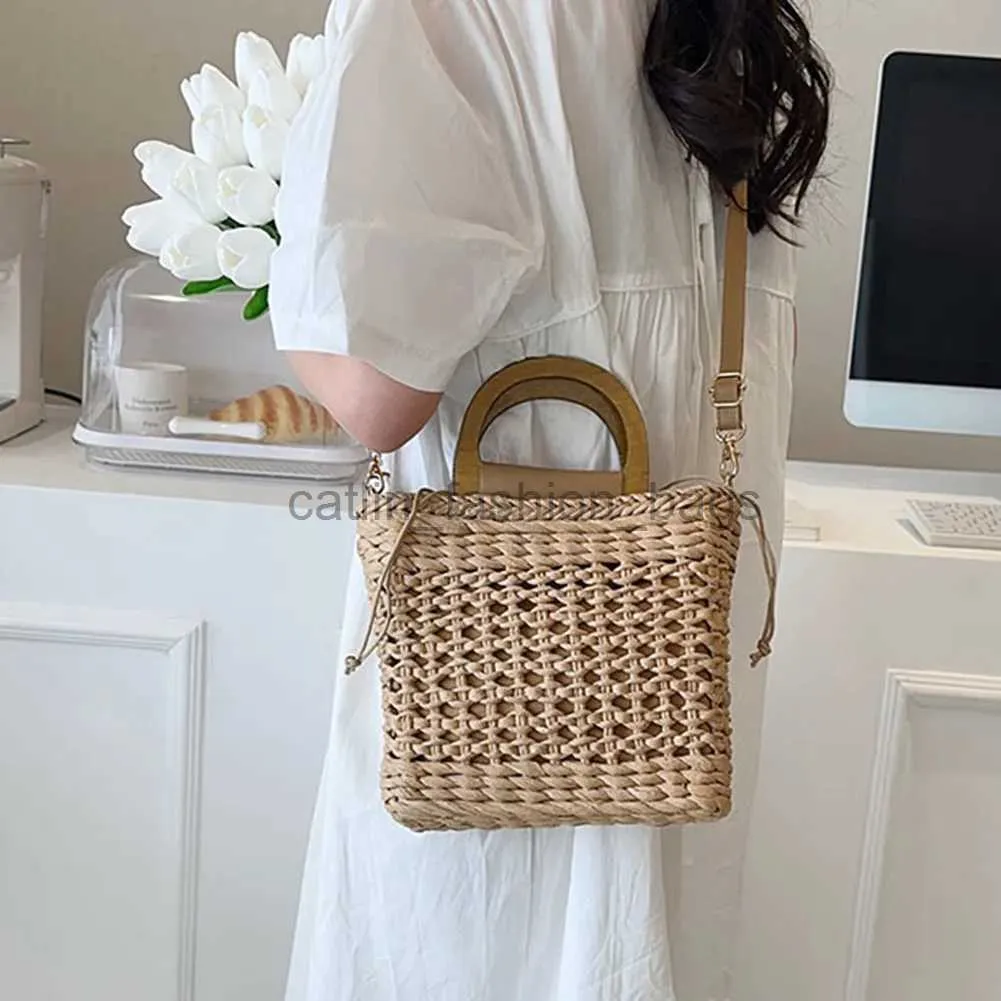 Luxury Straw Tote Handwoven 2024 Summer Beach Shoulder Bag for Women