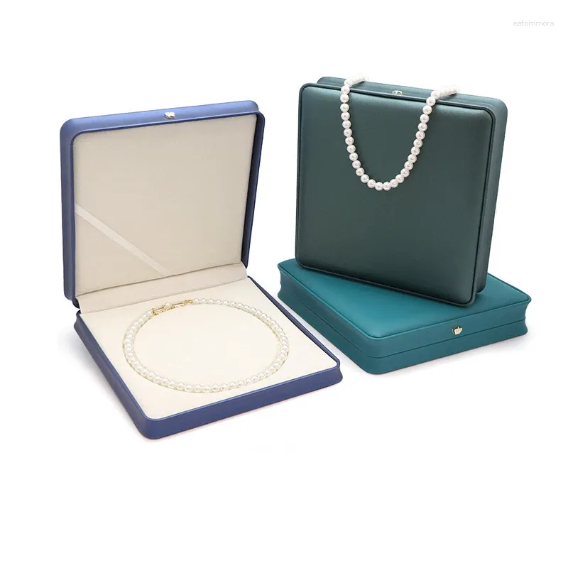Sacchetti per gioielli Scatola regalo con corona di perle in pelle PU di fascia alta