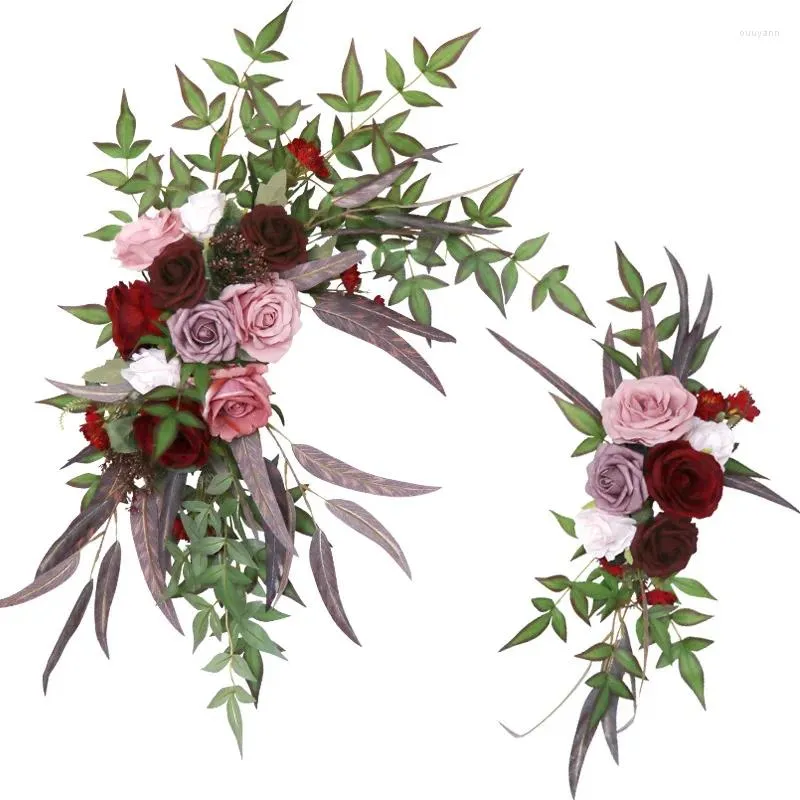 Decorative Flowers Artificial Flower Wreath Door Threshold Diy Wedding Decor Home Party Rose Floral Wall Christmas Garland Gift Peony Plants