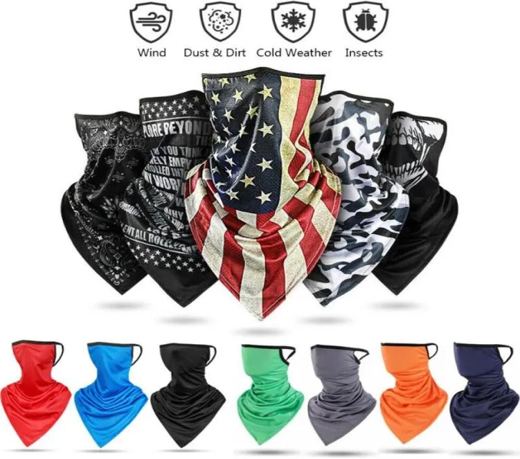 Triangel Balaclava Neck Gaiter Head Face Neck Tube Bandana Scarf Outdoor Mouth Cover Wrap Antiuv antidust för Cycling Biker3880239