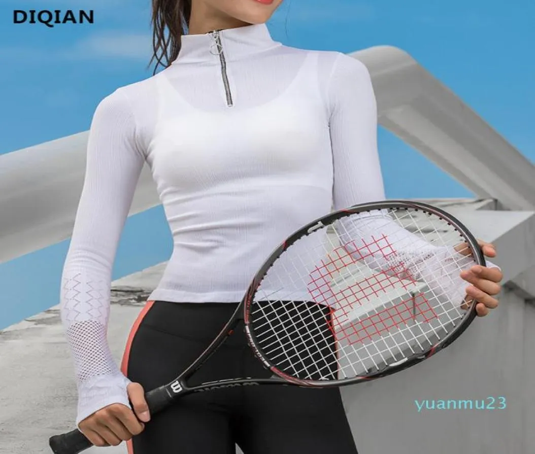 WholeCute Women Long Sleeve Running Yoga Sports Tops Mesh Workout Top With Thumb Holes White TShirt Fitness Running Sport T8252031