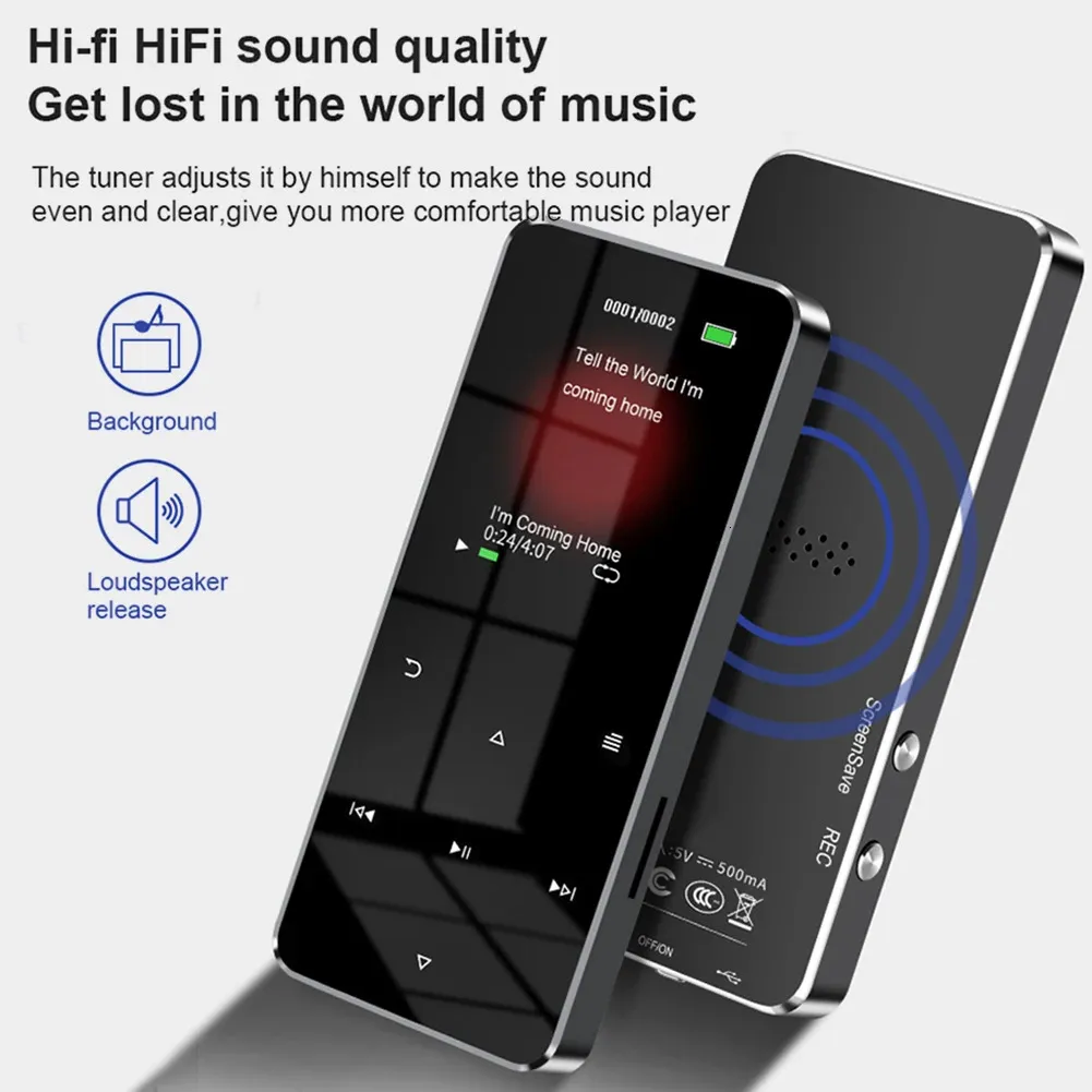 MP3 MP4 Players Player 20 Inch Metal Touch Music Bluetooth 50 Support Card Buildin Högtalare FM Radio Alarm Clock Ebook 231030