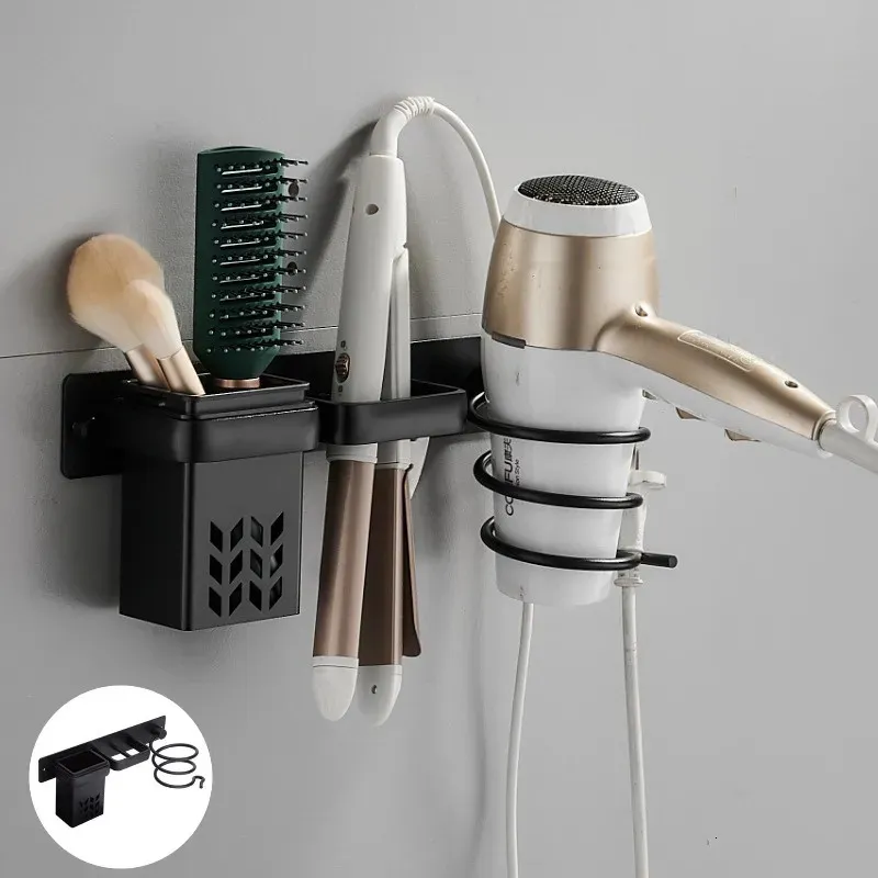 DHgate Wall Mounted Hair Dryer Organizer Rack Bathroom Shelves Hairdryer Straightener Holder Wall Shelf Accessories Blower Shelves Home Garden