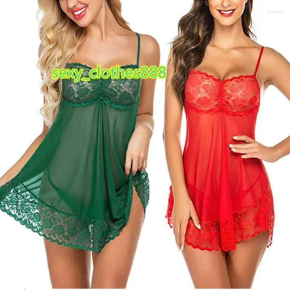 Dames nachtkleding Sexy nachthemd Kanten ondergoed Jarretel Gaas Nachtjapon Neglige Lingerieset XL