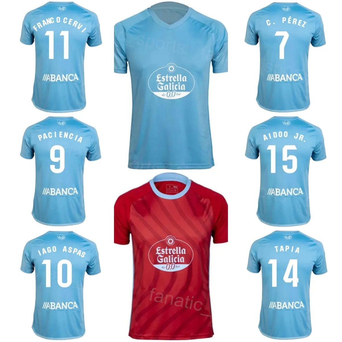 Męska piłka nożna 10 Iago Aspas Jersey 2 Starfelt 15 AIDOO 18 Larsen 12 Douvikas 3 Mingueza 4 Nunez 17 Bamba 19 Swedberg 13 Zestawy koszulowe futbolowe 23/24 Club Weigesaierta