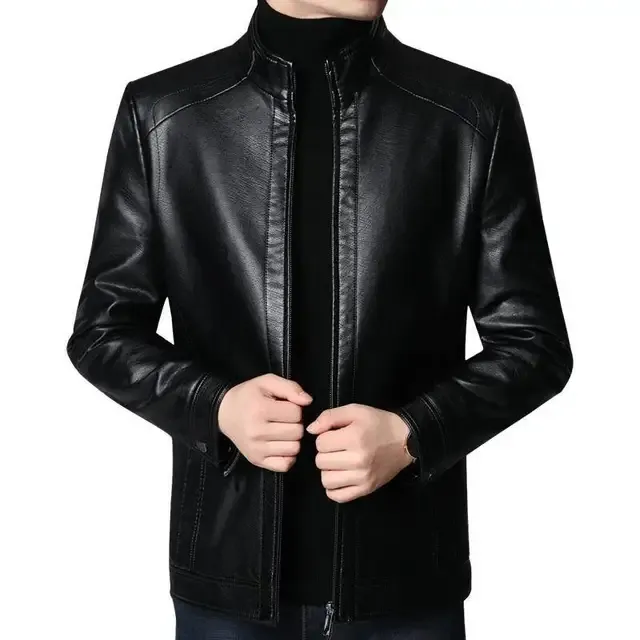 Мужской кожаный пиджак, мужской приталенный пиджак из искусственной кожи, модная кожаная куртка, уличная одежда, повседневный пиджак, мужские куртки, верхняя одежда