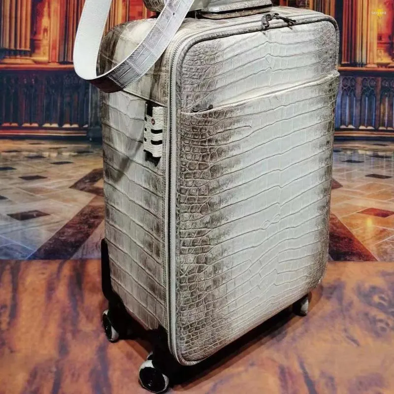 Crocodile skin luggage hotsell