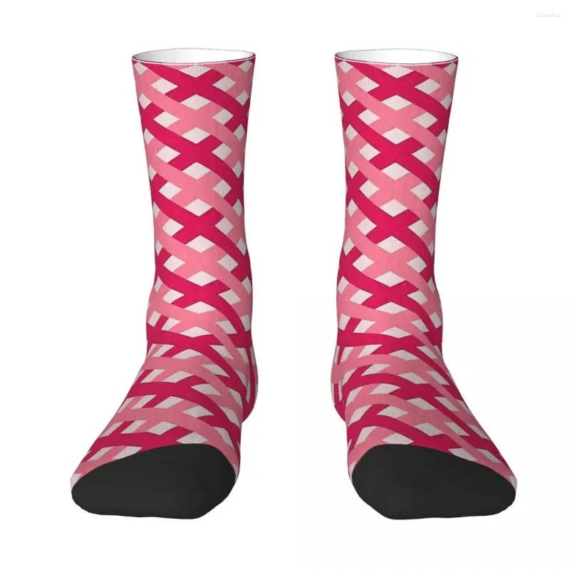 Chaussettes pour hommes, treillis de saint-valentin, unisexe, printemps, été, automne, hiver, basket-ball, Style Happy Street, chaussettes folles