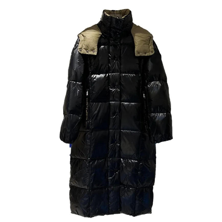 Topstoney Kadınlar Kış Genişletilmiş Kapşonlu Ceket Klasik Klasik Kalıplı Sıcak Ceket Isıtmalı Ceket Moda Parka Su geçirmez ve Rüzgar Yalıtımlı Kumaş Sıcak Ceket 017
