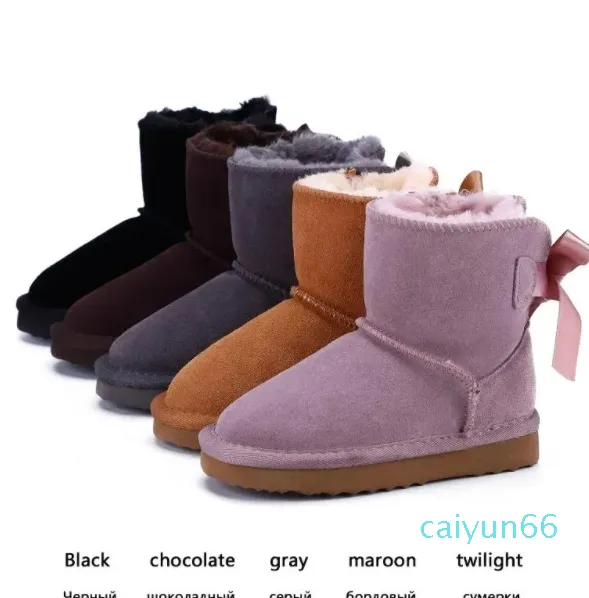 Kids Boots Genuine Leather Australia Girls Boys Ankle Winter Boot For Kids Baby Shoes warm ski toddler Fashion new Sneakers