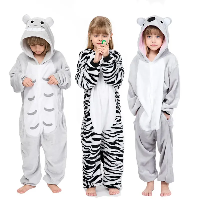 Pyjamas Enfants Kigurumi Totoro Licorne Pyjamas Chat Enfants Bébé Animal Salopette Combinaison Vêtements De Nuit Filles Cosplay Pyjama Costume 231027