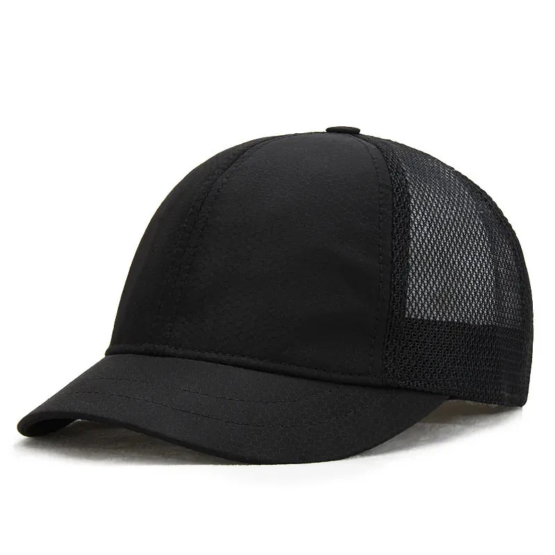 Ball Caps Grote Hoofd Man Plus Size Baseball Cap Mannen Zomer Dunne Stof Mesh Zonnehoed Mannelijke Korte Piekte Hoeden 55-62 cm 231027