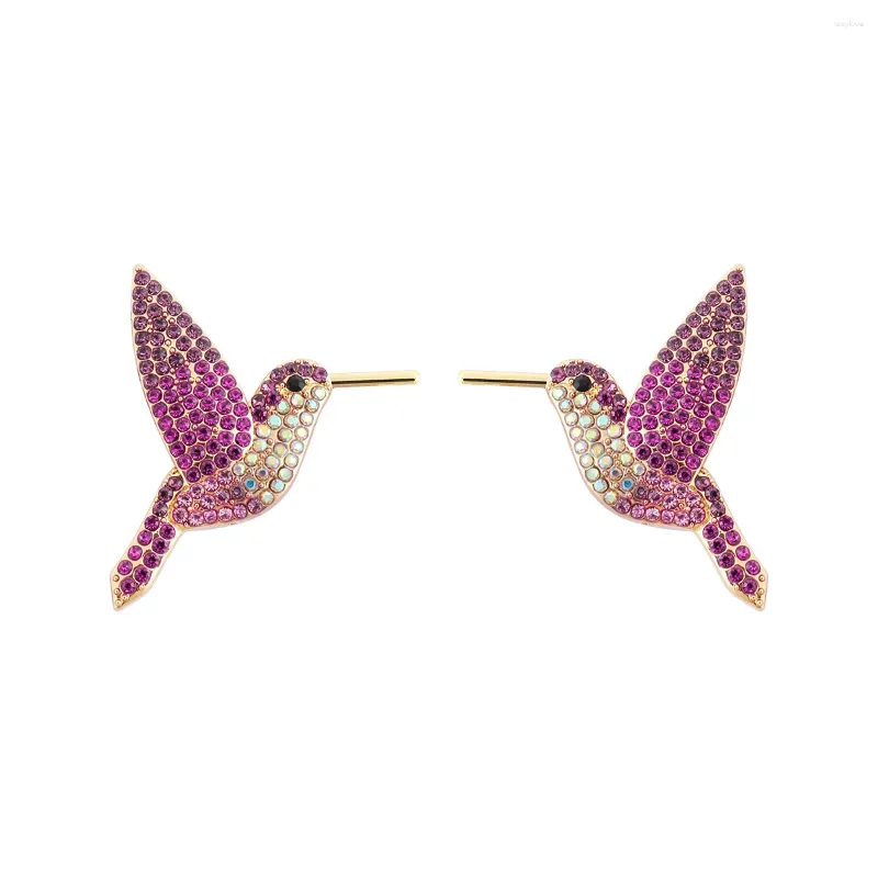 Boucles d'oreilles Dvacaman amusantes et mignonnes oiseaux en strass pour femmes, bijoux décoratifs en métal en forme d'animal