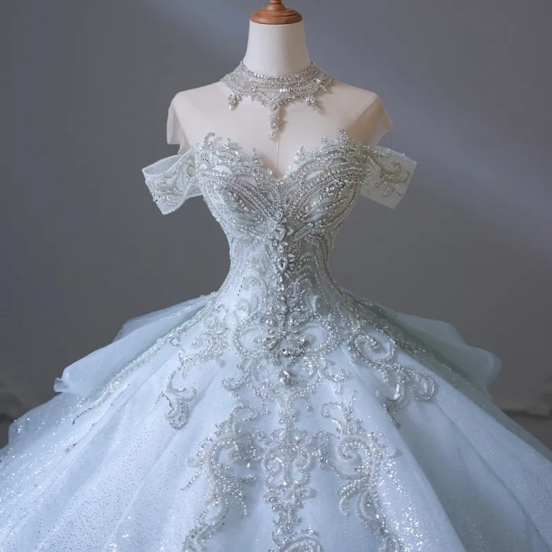 dark blue prom dresses plus size Dusty Blue Tulle Wedding Dress with Removable Lace Top – loveangeldress