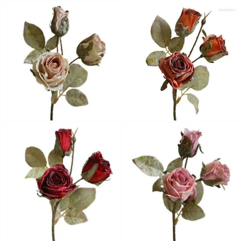 Decorative Flowers Realistic Rose Flower Exquisite Romance Decoration For Household L9BE