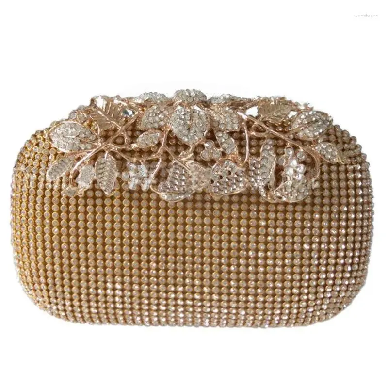 Sacs de soirée Xzan Unique Gold Strass Sac Embrayage Purse Party Bridal Prom