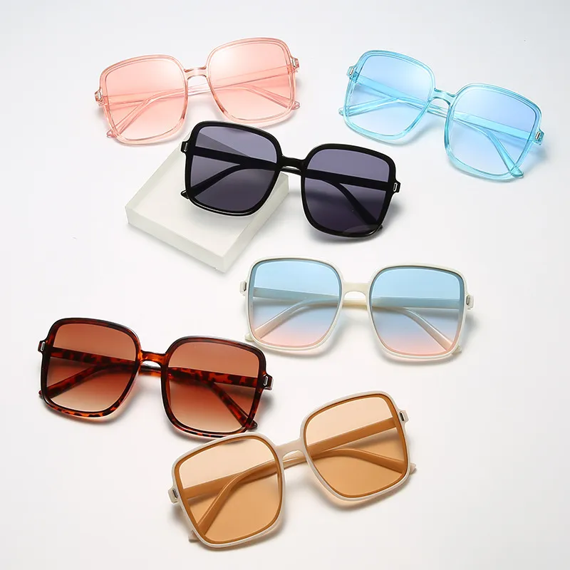 Fashion designer sunglasses Large frame women's retro square multicolor sunglasses UV protection advanced trend sunglasses