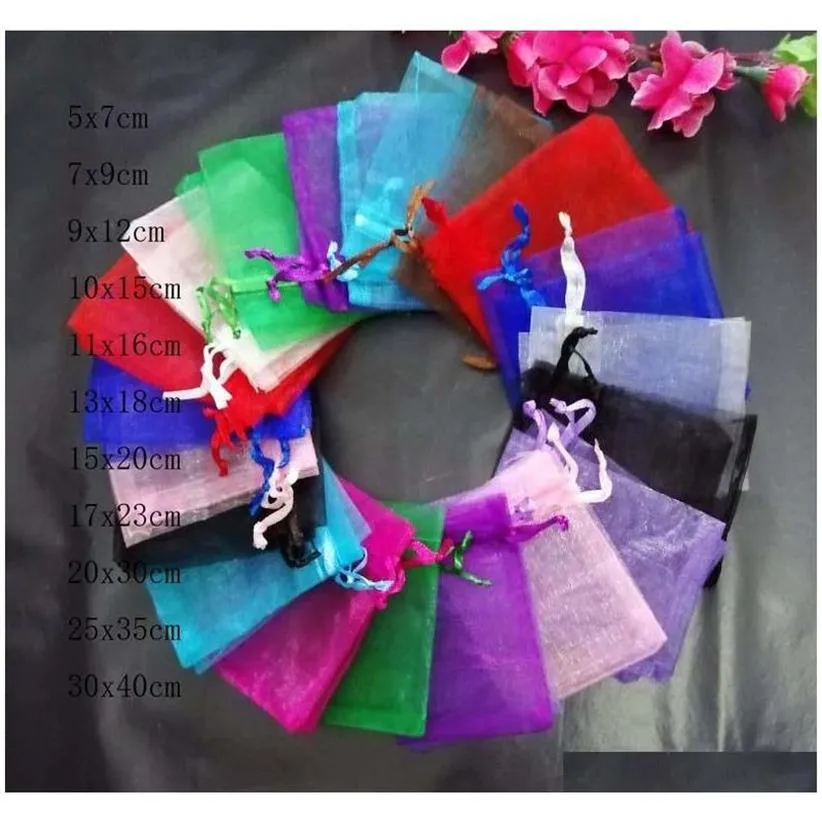 organza bags wedding birthday gift multi color various size for choose jewelry accessories272U