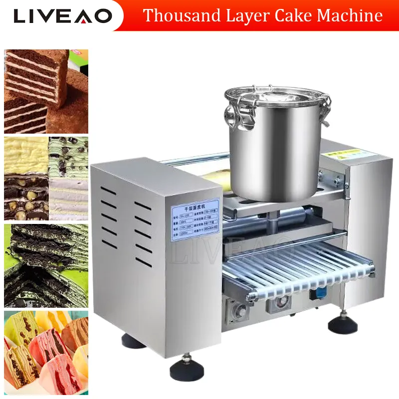 Máquina automática de fabricação de bolo de panqueca com mil camadas, enrolador de rolo de mola, máquina de fazer crepe de panqueca