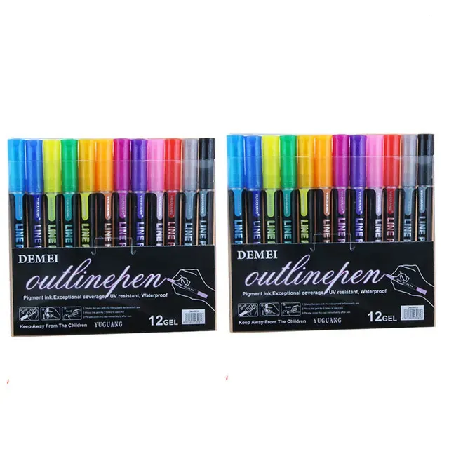 Wholesale Markers Double Line Outline Art Pen Marker Pen DIY Graffiti  Outline Marker Pen Highlighter Scrapbook Bullet Diary Poster Card 231030  From Nan0010, $38.12