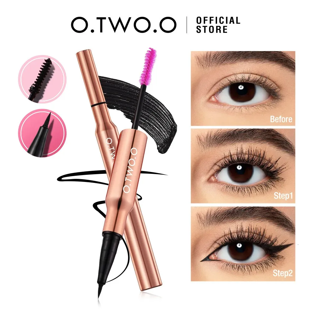 Mascara OTWOO 2 In 1 Eyeliner Makeup Volume Lengthening Eyelash Waterproof Liquid for s Cosmetics 231027